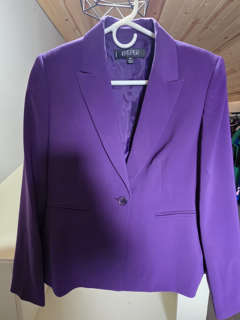 Kasper Vibrant Purple Single-Button Women's Blazer
